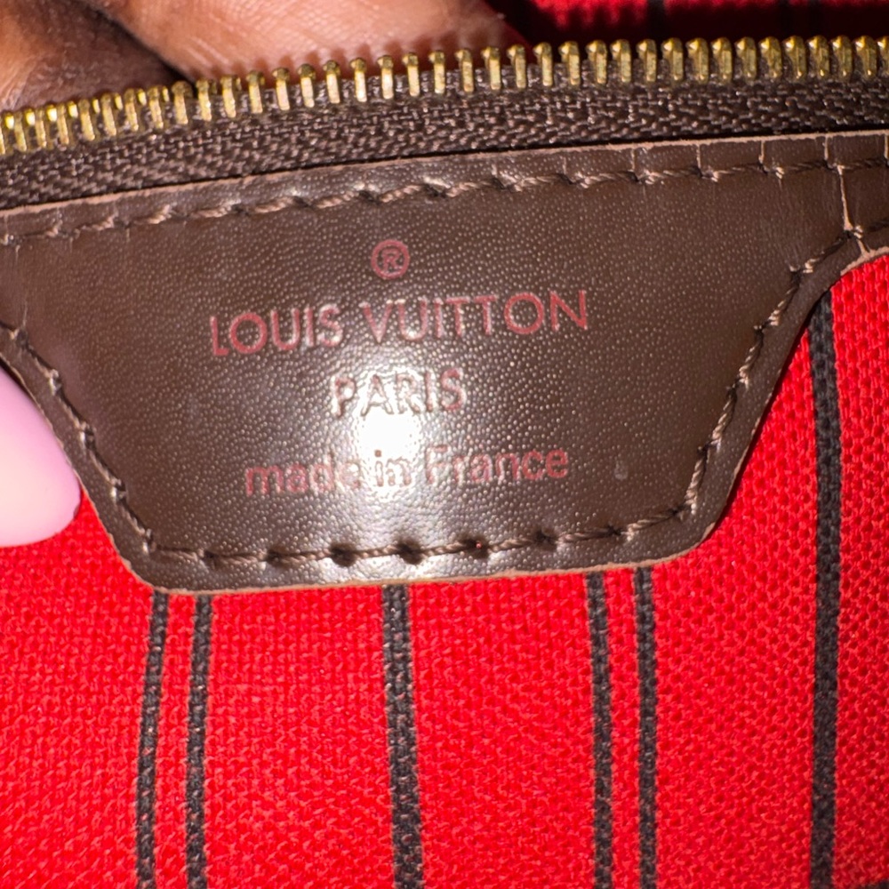Louis Vuitton Brown Checkered MM Neverfull MM Damier Tote/ gift with purchase - Picture 10 of 16